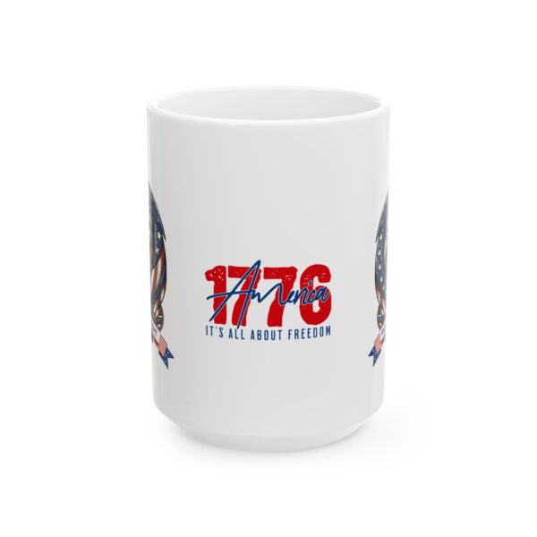 Freedom-Themed Ceramic Mug - Celebrate Independence with 1776 Design, Coffee Mug - Image 5