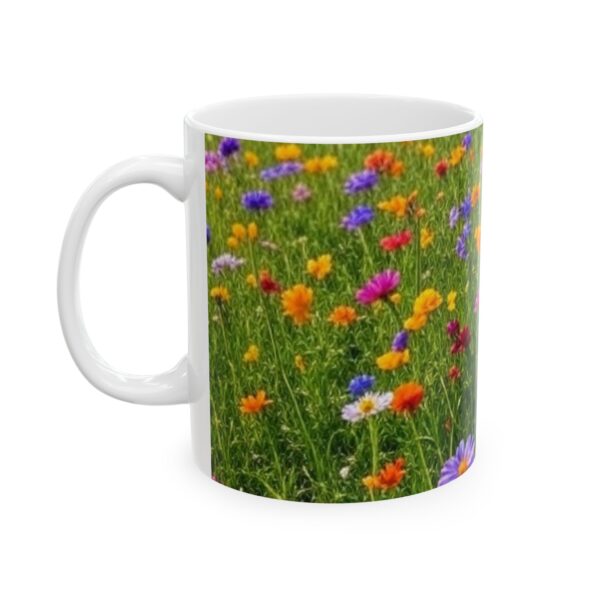 Flower Field Ceramic Mug - Nature Lover Gift, Floral Coffee Cup, Garden Mug - Image 3