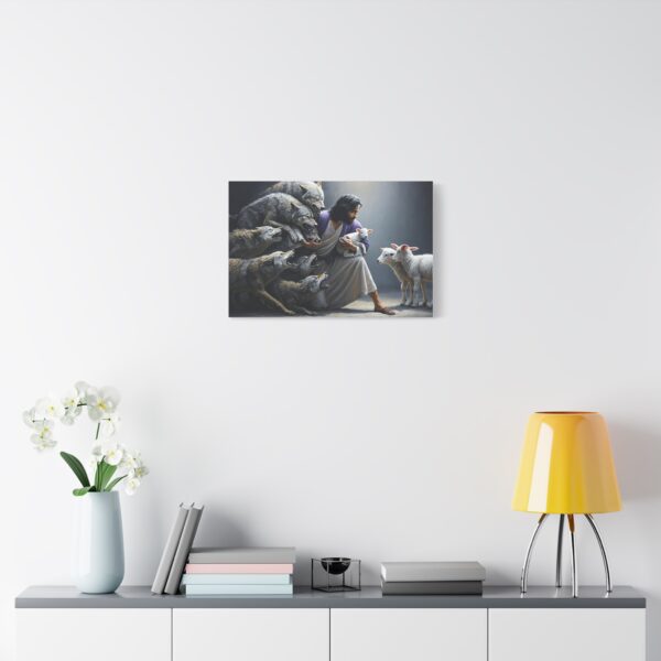 Jesus and the Wolves Canvas Art, Focal Wall Decor for Home, Inspirational Christian Gift, Religious Art Piece, Wall Hanging Decoration - Image 7
