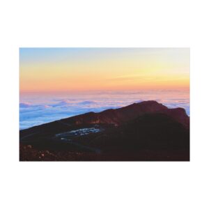 Canvas Wall Art, Motivational Decor, The Haleakala Volcano on Maui Sunrise Above The Clouds Home Decor