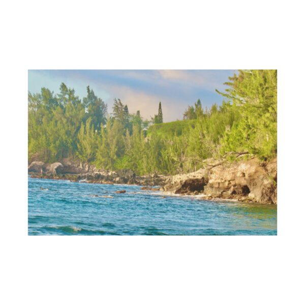 Canvas Print - Pacific Water Against Rock with Pine Trees in Hawaii - Image 7
