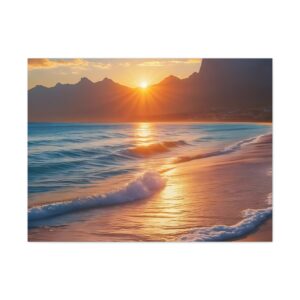 Canvas Wall Art - Serene Beach Sunset, Ocean Decor for Home, Nature Lovers Gift