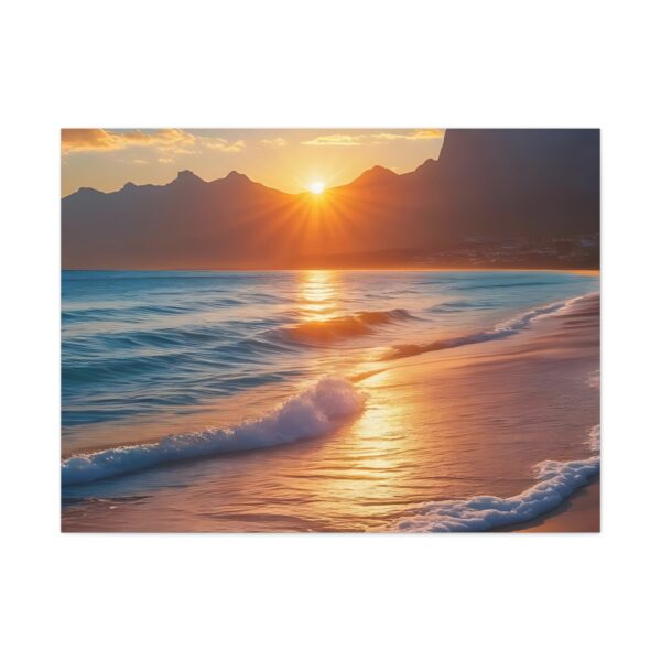 Canvas Wall Art - Serene Beach Sunset, Ocean Decor for Home, Nature Lovers Gift