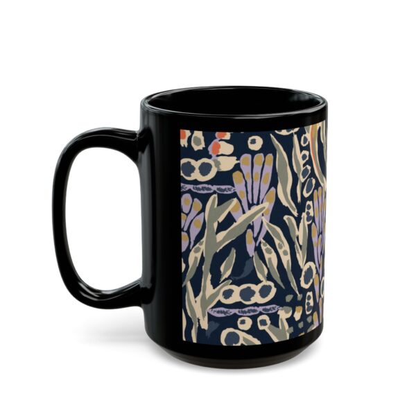 Floral Black Mug – Boho Chic Coffee Cup for Nature Lovers, Coffee Gifts - Image 7