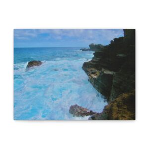 Ocean Waves Matte Canvas Art, Coastal Home Decor, Beach Wall Art, Seascape Print, Nautical Gift